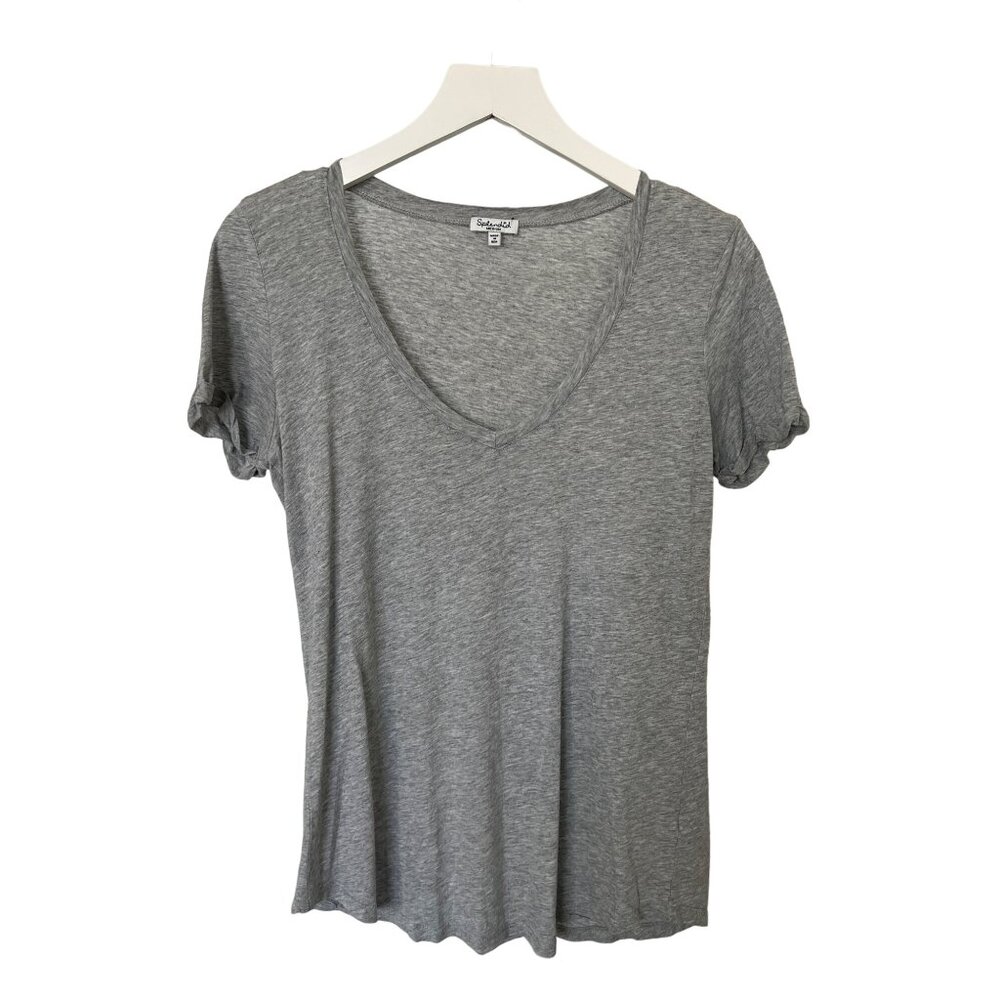 Splendid Heather Grey V-Neck Basic Tee Lightweigh… - image 1